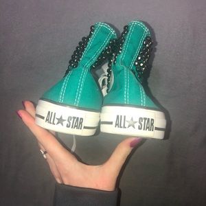 Blue studded converse
